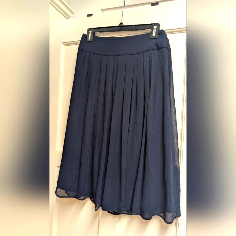 White House Black Market Navy A-Line Skirt